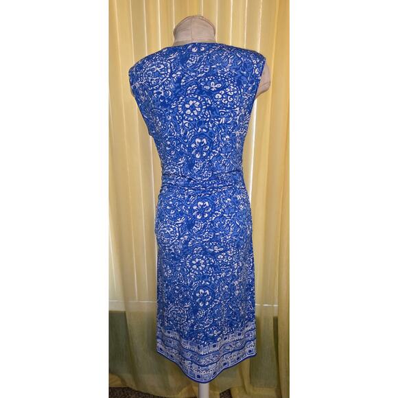 Lilly Pulitzer Give Em Shell Bay BLUE MADEIRA DRESS Ruche Waist Size M - Picture 3 of 6